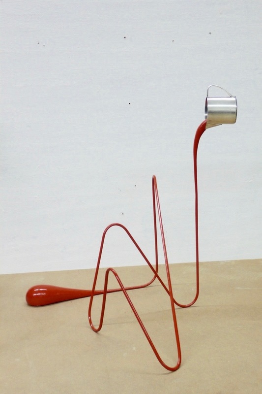 Markus HOFER - Sculpture-Volume - Liquid drawing (red)