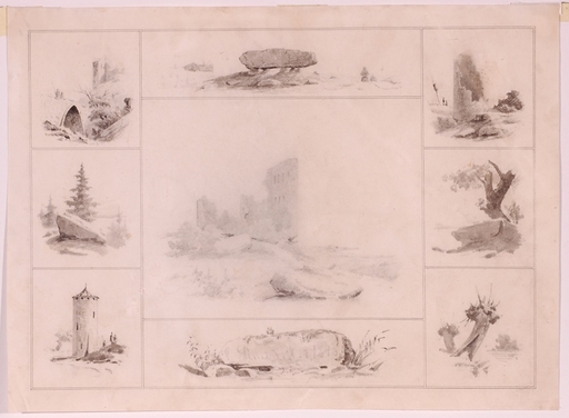 Georg Emil LIBERT - Dessin-Aquarelle - "Romantical Views", Drawing, 1848