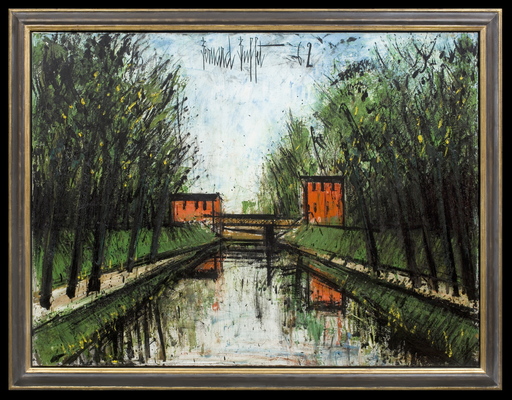 Bernard BUFFET - Painting - Le Canal, environs d'Evreux