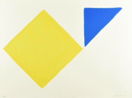 William SCOTT - Stampa-Multiplo - Yellow Square Plus Quarter Blue