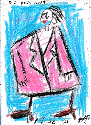 Harry BARTLETT FENNEY - Drawing-Watercolor - pink coat (18 08 21)