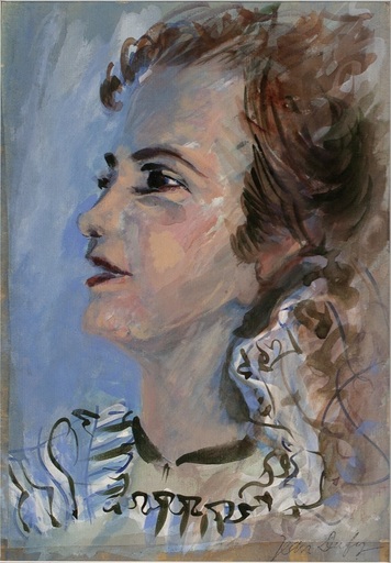 Jean DUFY - Drawing-Watercolor - Portrait de Femme