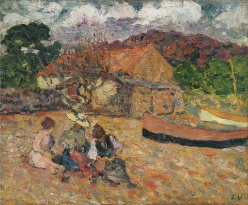Louis VALTAT - Painting - Femmes assises sur la plage