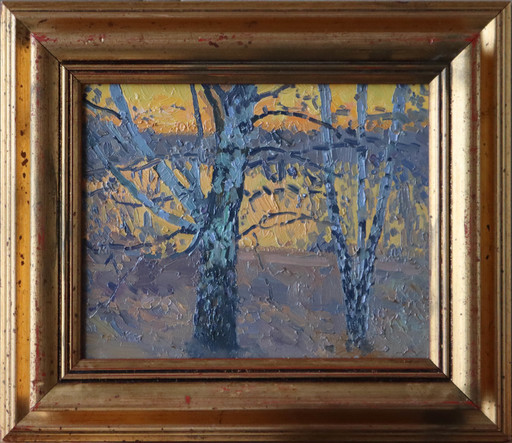 Simon L. KOZHIN - Peinture - April. Birch sunset