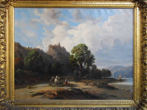 Jean Charles Joseph RÉMOND - 绘画 - Landscape with Figures