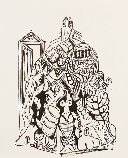 Jacques ROCH - Zeichnung Aquarell - sans