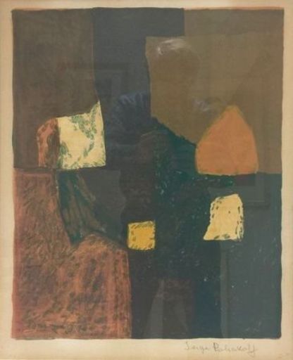 塞尔日•波利雅科夫 - 版画 - Composition rouge, verte et jaune n°7