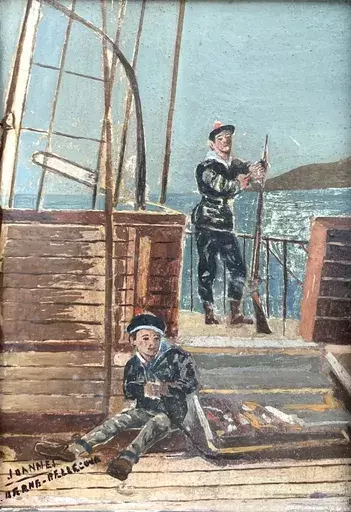 Jean Jacques BERNE-BELLECOUR - Peinture - Les marins