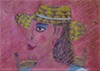 Francisco VIDAL - Dibujo Acuarela - Woman seated on profile