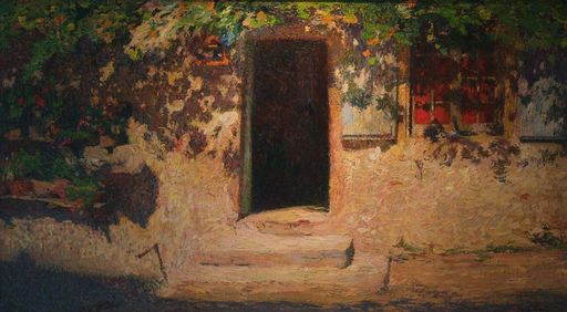 Henri MARTIN - Peinture - La Porte D’ Entrée d’une Maison dans Labastide du Vert